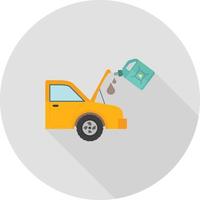 Car and Oil Can Flat Long Shadow Icon vector