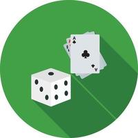 icono de sombra larga plana de juegos de casino vector