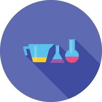 Chemistry Equipment Flat Long Shadow Icon vector