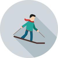 Sliding I Flat Long Shadow Icon vector