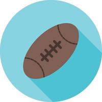 pelota de rugby, plano, largo, sombra, icono vector