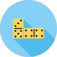 icono de sombra larga plana de juego de dominó vector