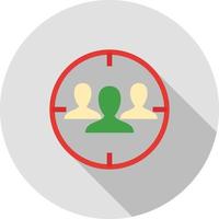 Target Audience Flat Long Shadow Icon vector