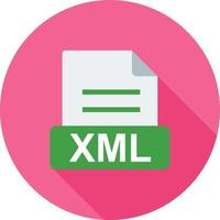 XML Flat Long Shadow Icon vector
