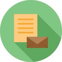 Email Documents Flat Long Shadow Icon vector