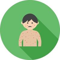 Boy with Measles Flat Long Shadow Icon vector