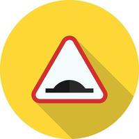 Bump ahead Flat Long Shadow Icon vector