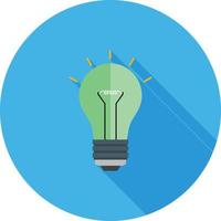 Electric Bulb II Flat Long Shadow Icon vector