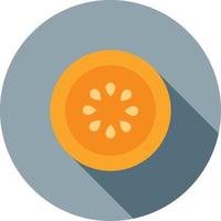 Orange Slice Flat Long Shadow Icon vector