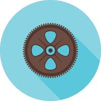 Cogwheel Flat Long Shadow Icon vector