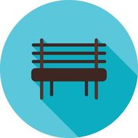 Garden Bench Flat Long Shadow Icon vector