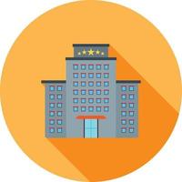 Five Star Building Flat Long Shadow Icon vector