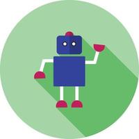 Robot II Flat Long Shadow Icon vector