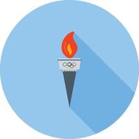 Torch Flat Long Shadow Icon vector