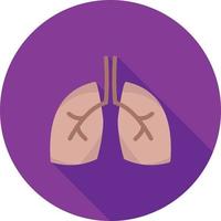 Lungs Flat Long Shadow Icon vector