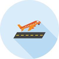 Flight Takeoff Flat Long Shadow Icon vector