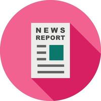 News Report Flat Long Shadow Icon vector