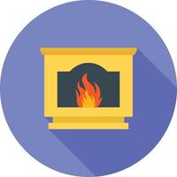 icono de sombra larga plana de horno de carbón vector