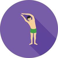 Half Moon Pose Right Flat Long Shadow Icon vector