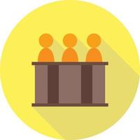 Panel of judges Flat Long Shadow Icon vector