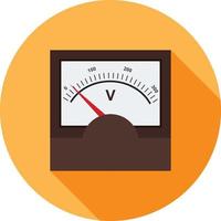 Voltmeter Flat Long Shadow Icon vector