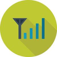 Mobile Signal Strength Flat Long Shadow Icon vector
