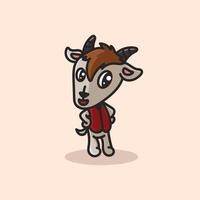 vector premium de diseño plano de logotipo de mascota de dibujos animados de oveja linda