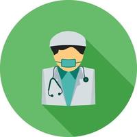 Surgeon Flat Long Shadow Icon vector