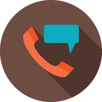 Perm Phone Msg Flat Long Shadow Icon vector