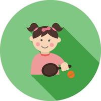 Playing Table Tennis Flat Long Shadow Icon vector