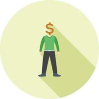 Money Oriented Flat Long Shadow Icon vector