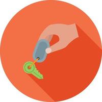 Holding Keys Flat Long Shadow Icon vector