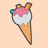 ice cream sticker vector