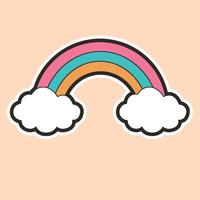 cute rainbow sticker vector