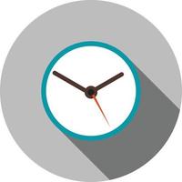 icono de la larga sombra plana del reloj vector