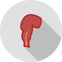 Rectum Flat Long Shadow Icon vector