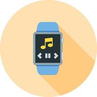 Music Playing Flat Long Shadow Icon vector