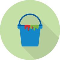 Paint Bucket Flat Long Shadow Icon vector