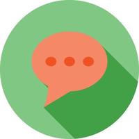 Message Bubble with dots Flat Long Shadow Icon vector