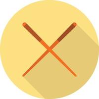Chinese Sticks Flat Long Shadow Icon vector