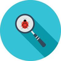 Bug Fixing Flat Long Shadow Icon vector