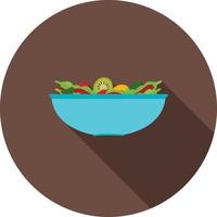 Salad Bowl Flat Long Shadow Icon vector