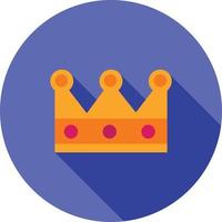 King's Crown Flat Long Shadow Icon vector