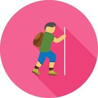 Trekking Flat Long Shadow Icon vector