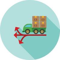 Multiple Delivery Points Flat Long Shadow Icon vector