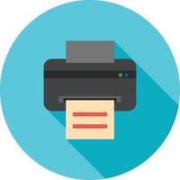 Printer Flat Long Shadow Icon vector