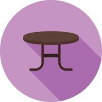 icono de sombra larga plana de mesa de centro vector