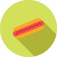 Hotdog Flat Long Shadow Icon vector