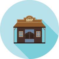 Shop Flat Long Shadow Icon vector