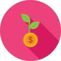 Growing Investment Flat Long Shadow Icon vector